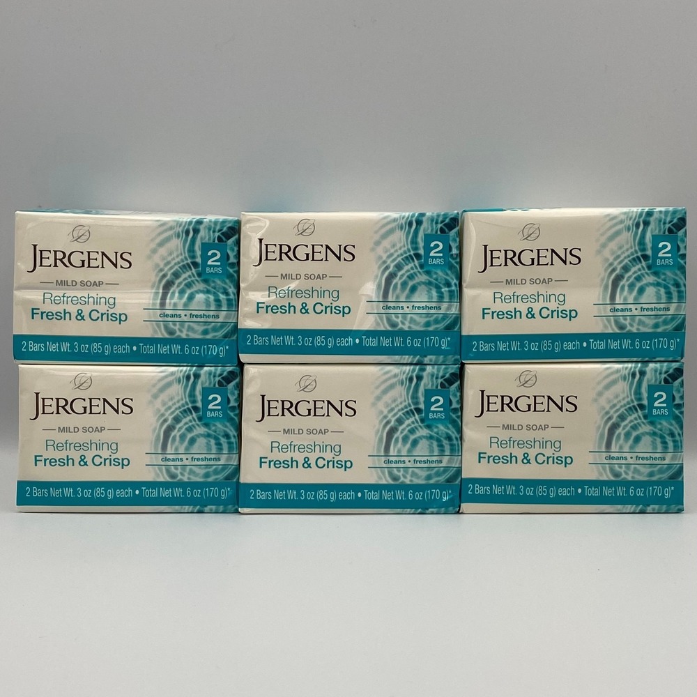 Jergens Mild Soap Refreshing Fresh & Crisp - 3 oz each - Jumbo 6 Pack (12 Bars)‎